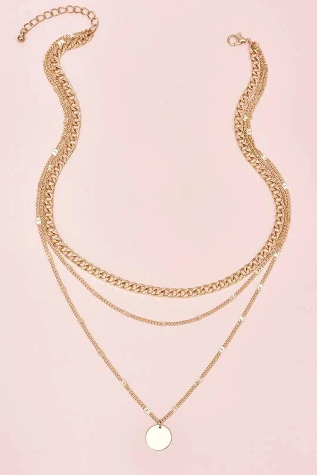 Sequin Necklace Set Gold