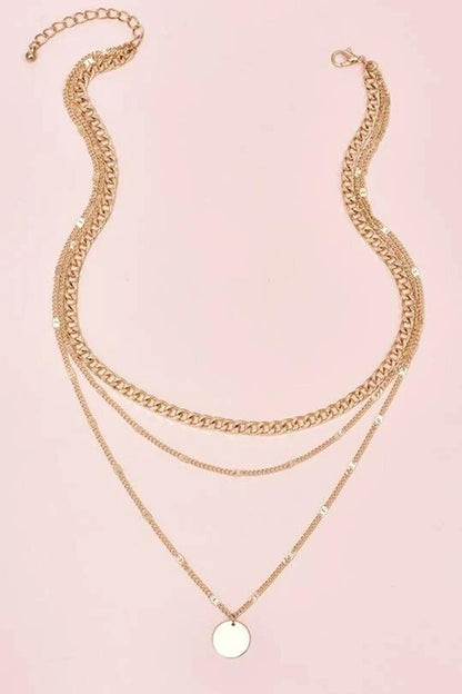 Sequin Necklace Set Gold