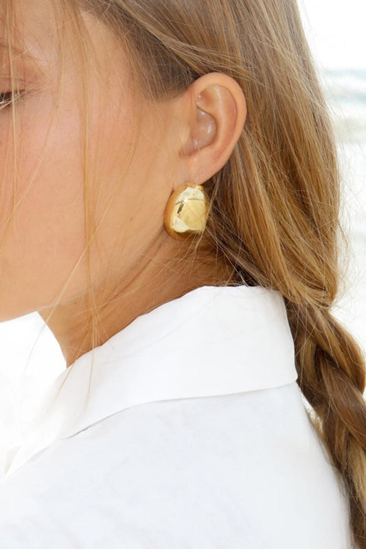 Gold Plated Minimalist Dome Earrings