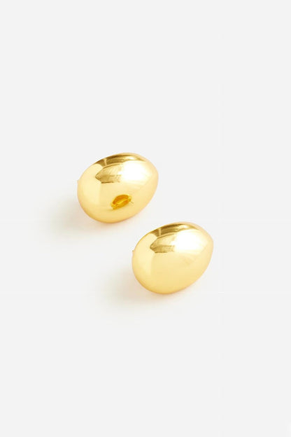 Gold Plated Minimalist Dome Earrings