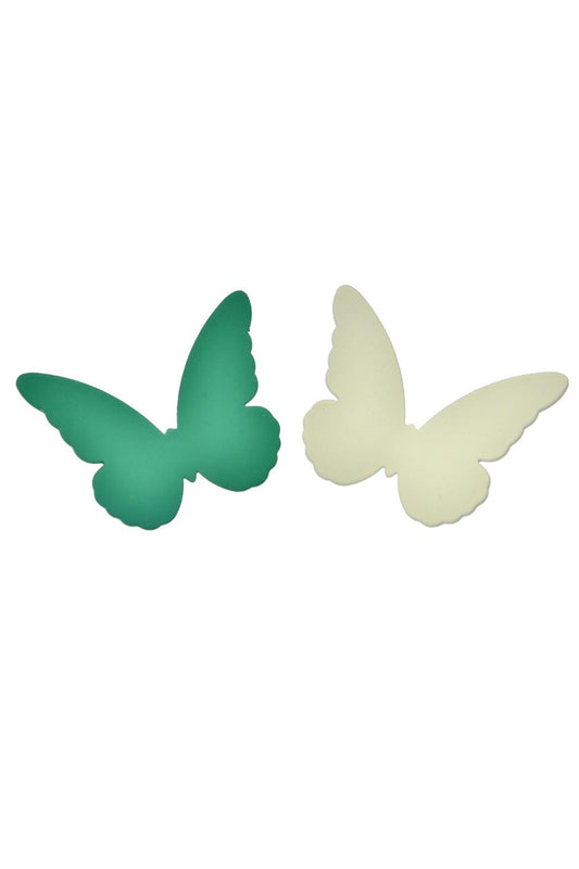 Green White Butterfly Earrings