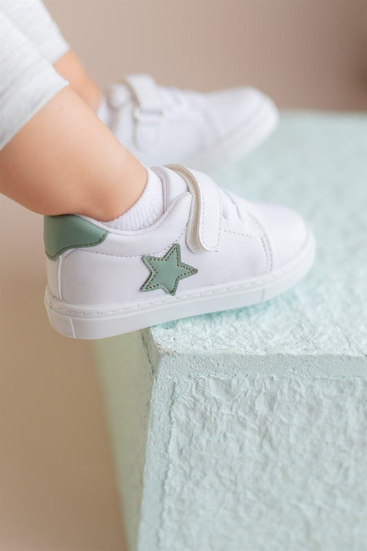 Mint Green Star Velcro Casual Sports Shoes-S-1000