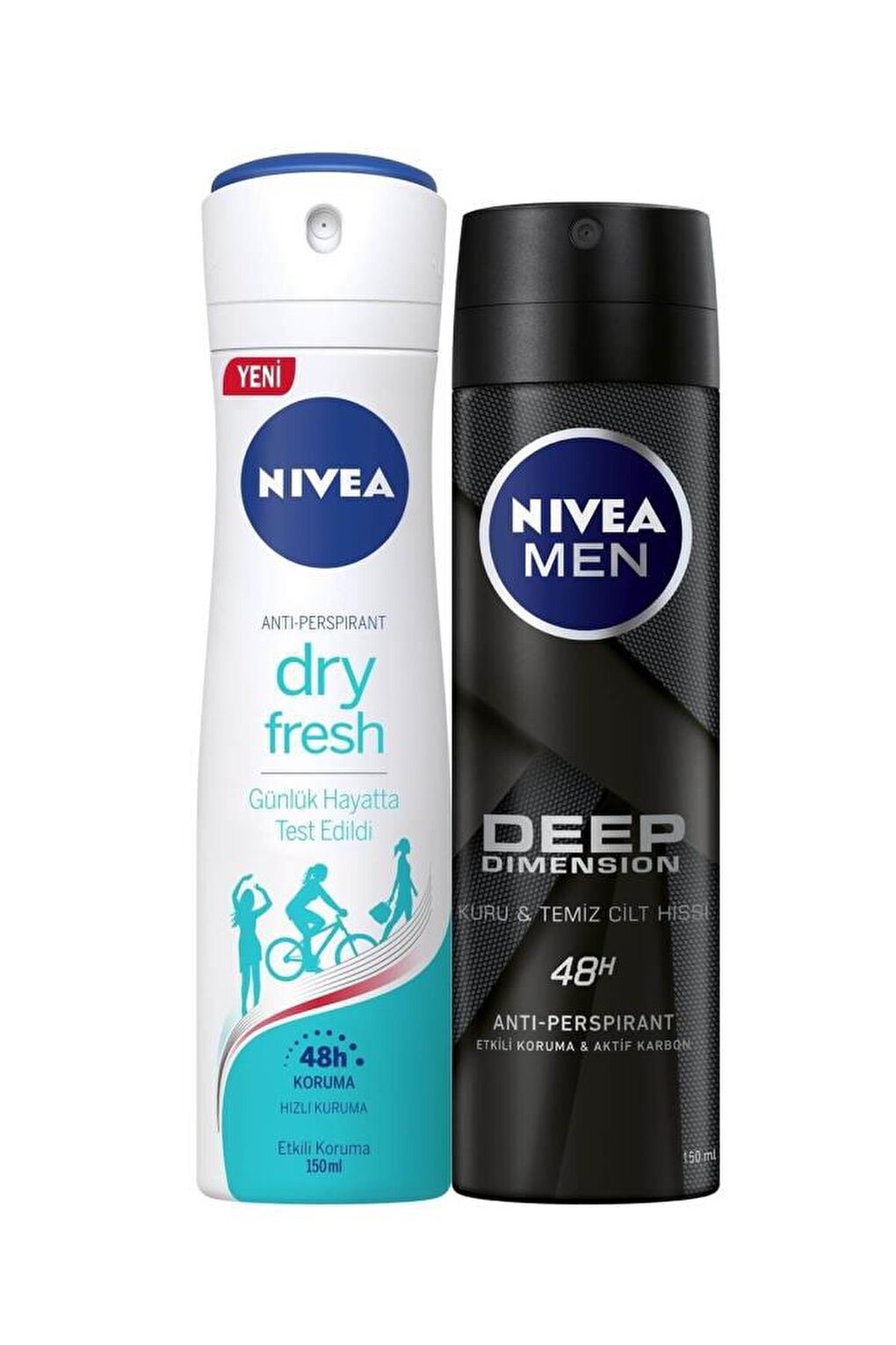 Dry Fresh Women's Deodorant Spray 150 ml+Deep Dimension Men's Deodorant Spray 150 ml