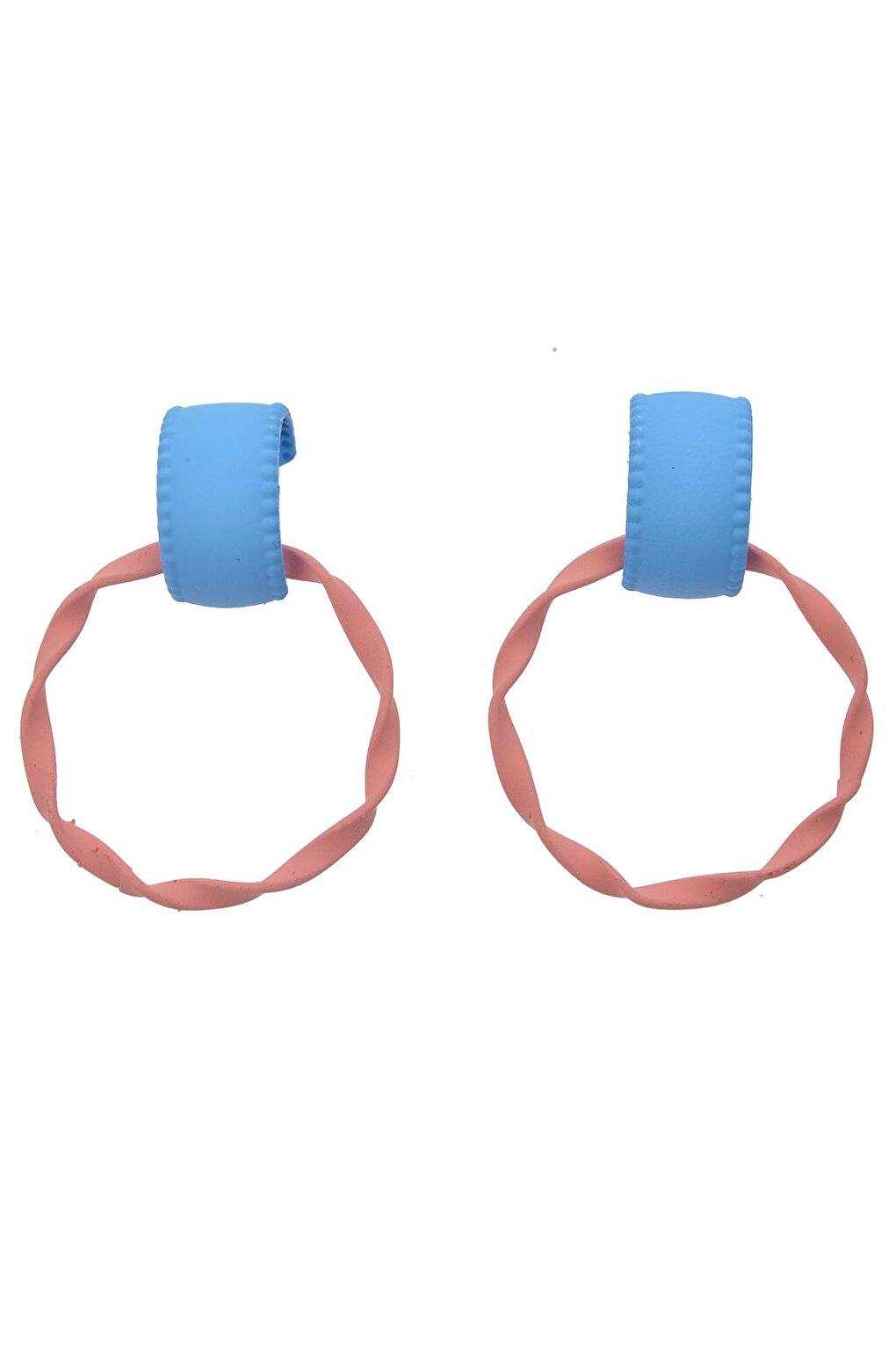 Pink Blue Hoop Earrings