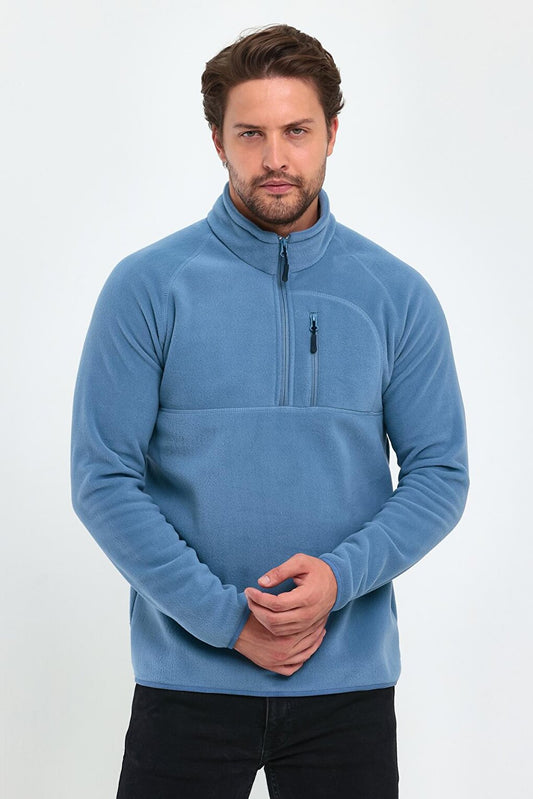 Micro Fleece Stand-up Collar Men's Sweatshirt