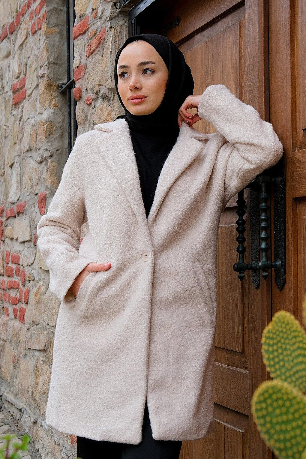 Women's Boucle Coat Beige