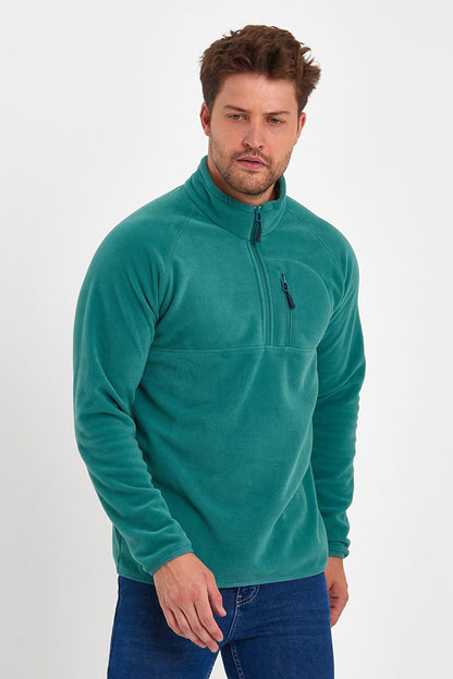 Micro Fleece Stand-up Collar Men's Sweatshirt