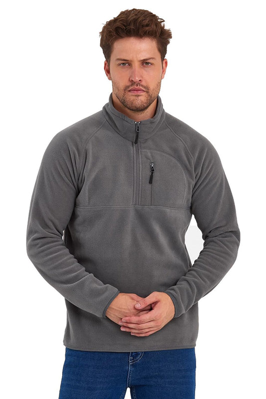 Micro Fleece Stand-up Collar Men's Sweatshirt