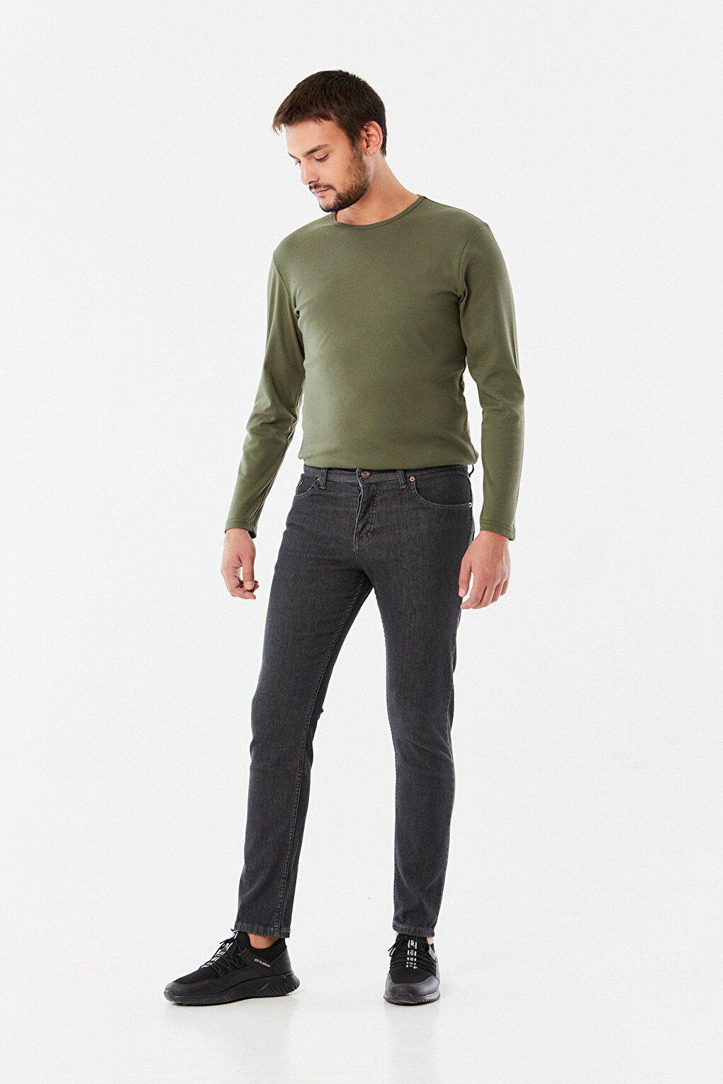 Normal Waist Narrow Leg Skinny Trousers