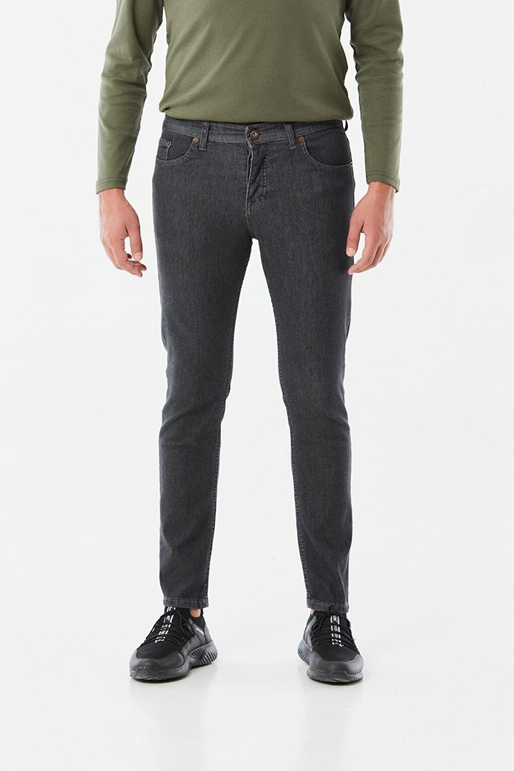 Normal Waist Narrow Leg Skinny Trousers