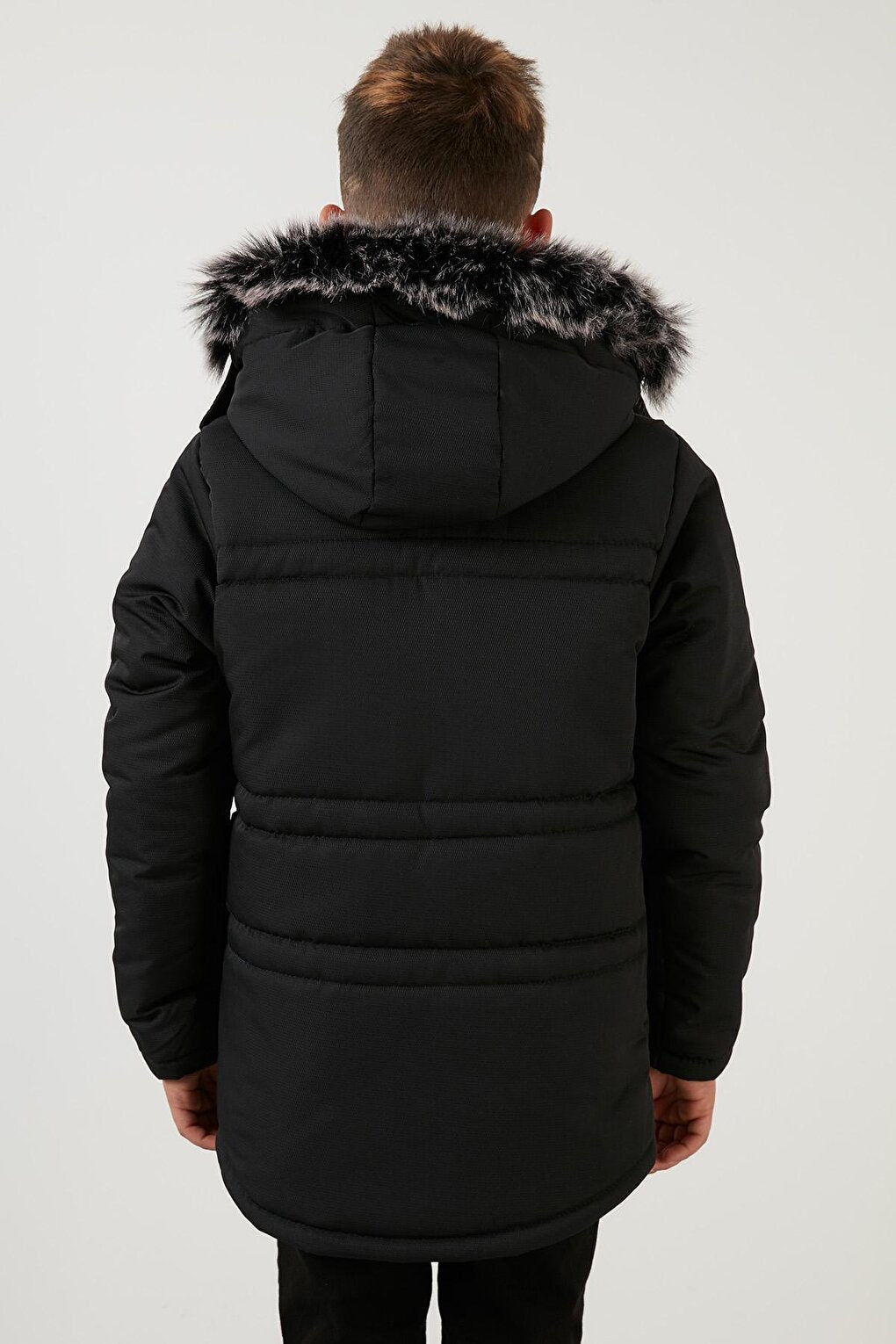 Hooded Winter Coat with Faux Fur Collar and Plush Lining 6036056