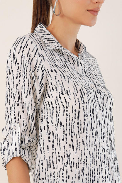 3721 Graphic Patterned Shirt - H. White