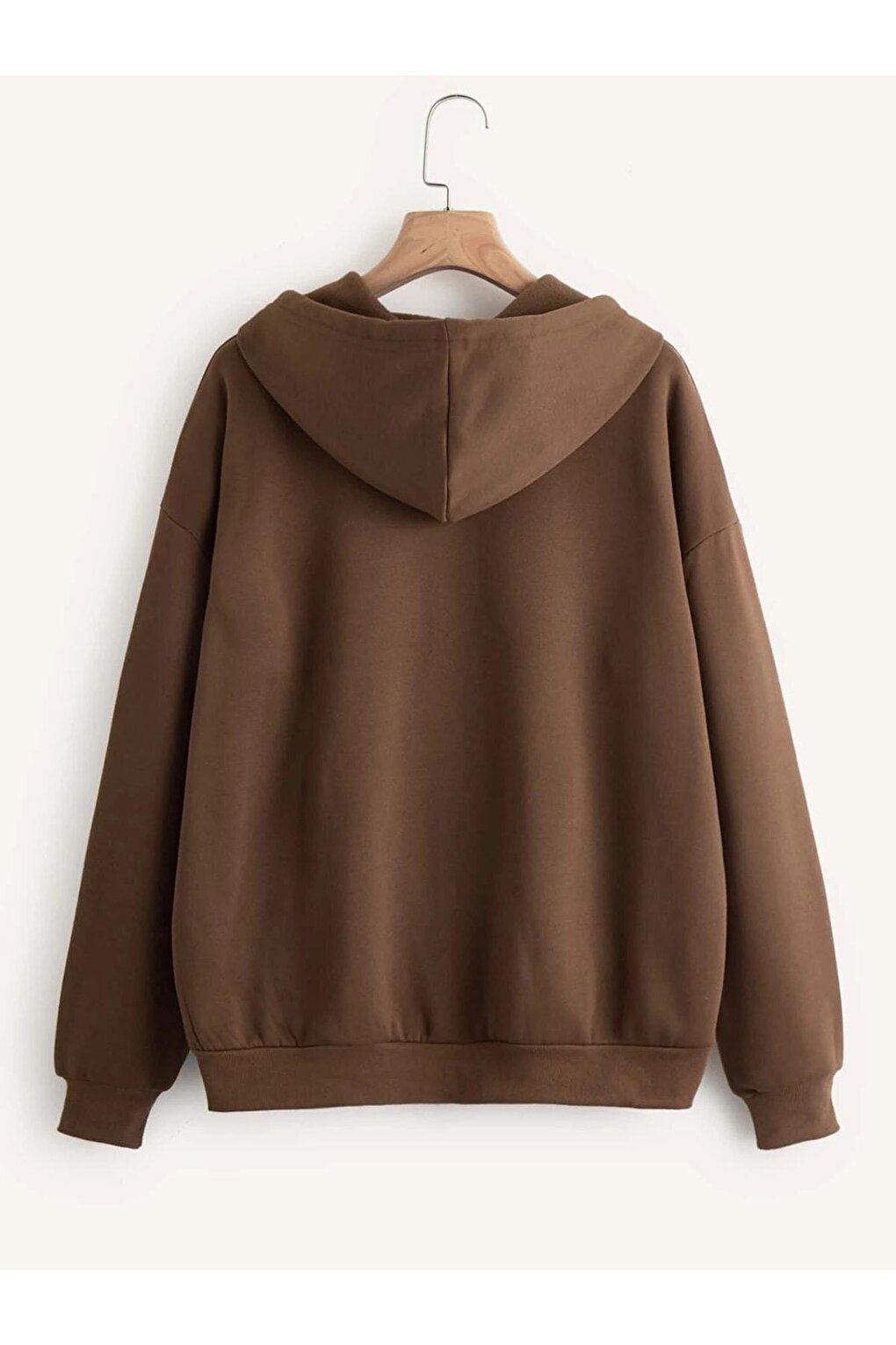 Women's Brown Zippered Cardigan Sweatshirt