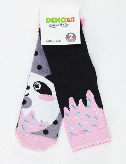 Panda&amp;Crema Girls Socks 2-pack