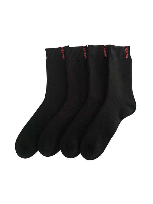 Men's Thermal Towel Socks Black 4-pack