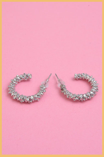 Silver Oversized Stardust Earrings