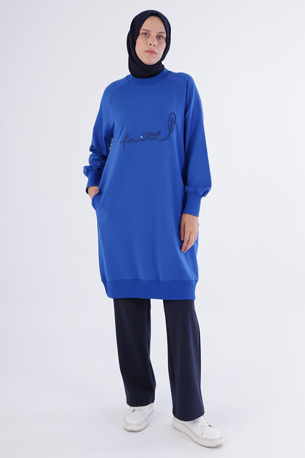 Saks Faith Written Embroidered Sweat Tunic