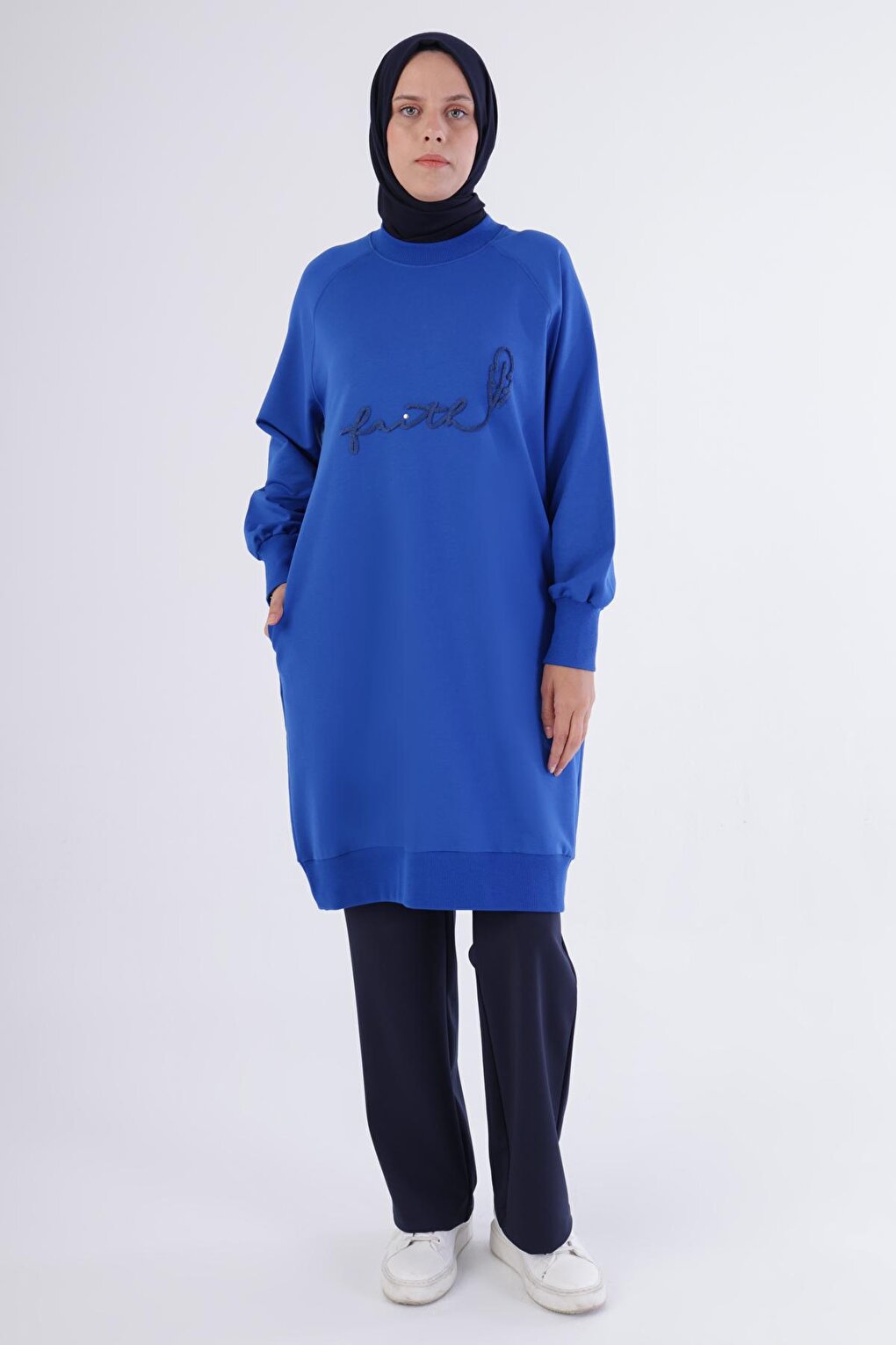 Saks Faith Written Embroidered Sweat Tunic