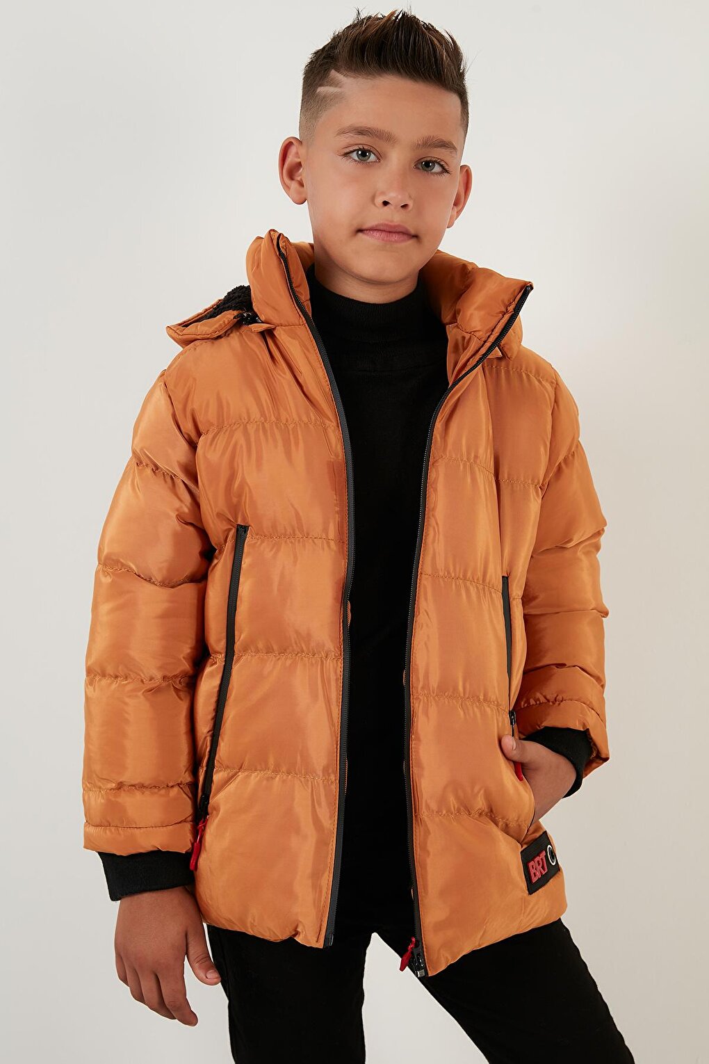 Removable Hooded Puffer Coat with Plush Lining 5763038