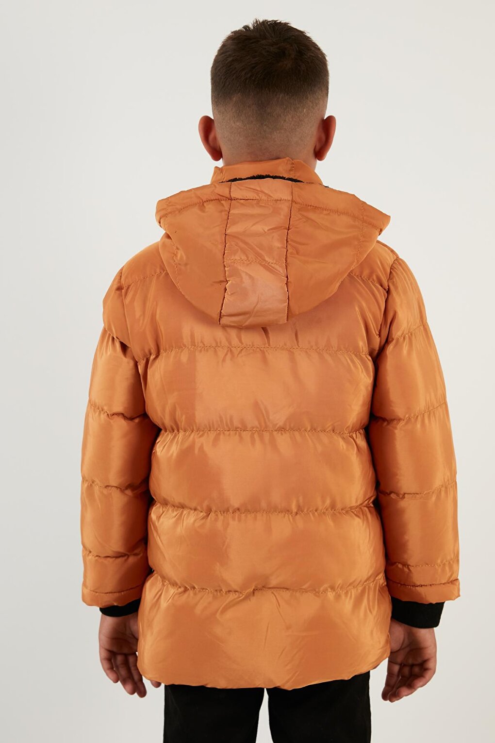 Removable Hooded Puffer Coat with Plush Lining 5763038