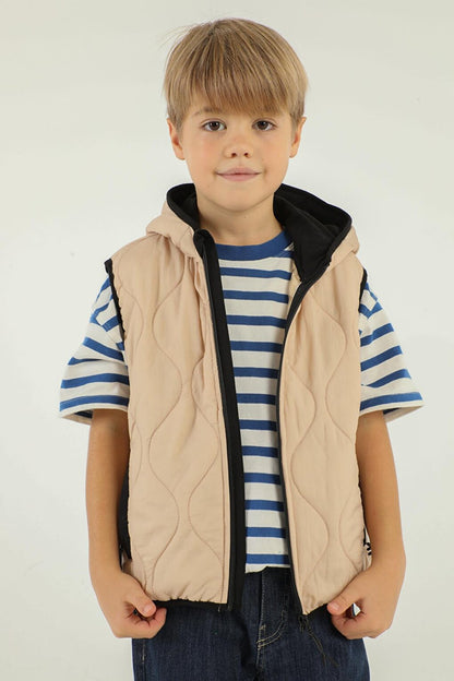 Hooded Double Pocket Boy's Vest