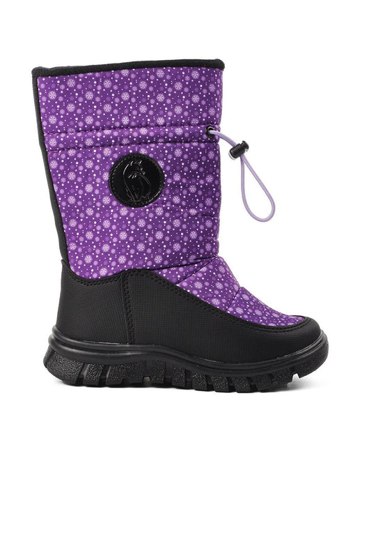 Maria-P Purple Fleece Children's Snow Boots