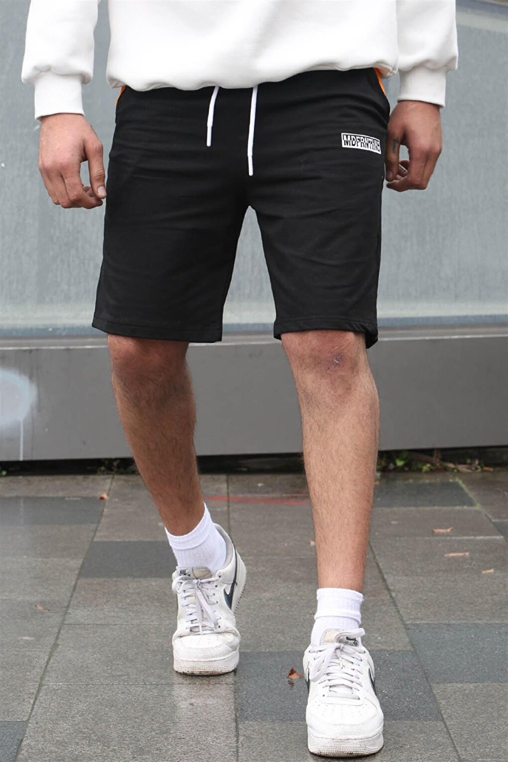 Black Printed Men's Capri Shorts 5487