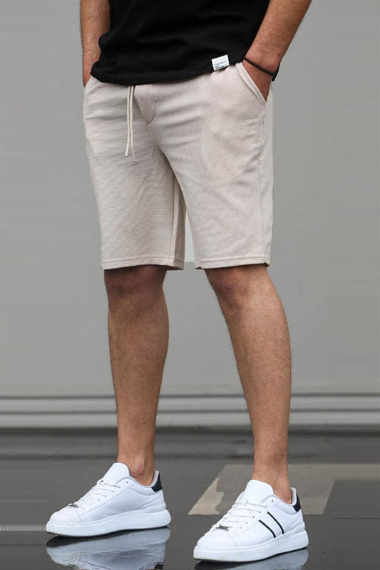 Beige Basic Men's Shorts 5438