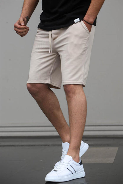 Beige Basic Men's Shorts 5438