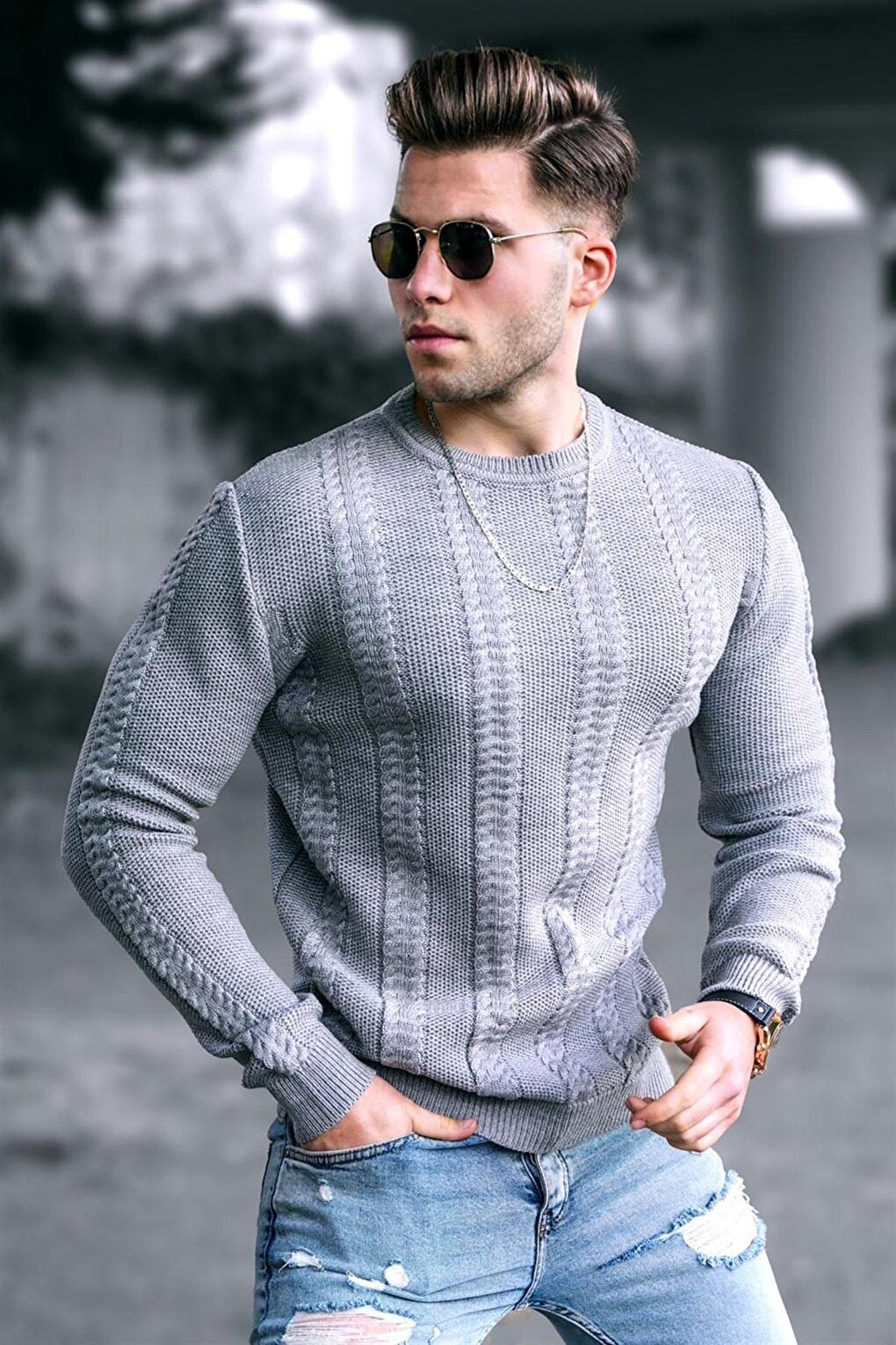 Men's Gray Sweater 5178