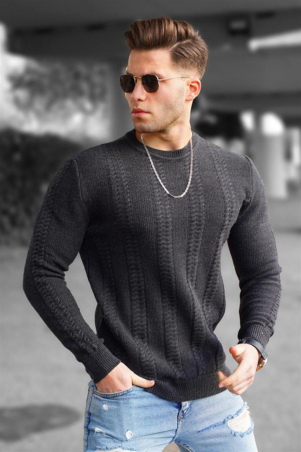 Men's Anthracite Sweater 5178