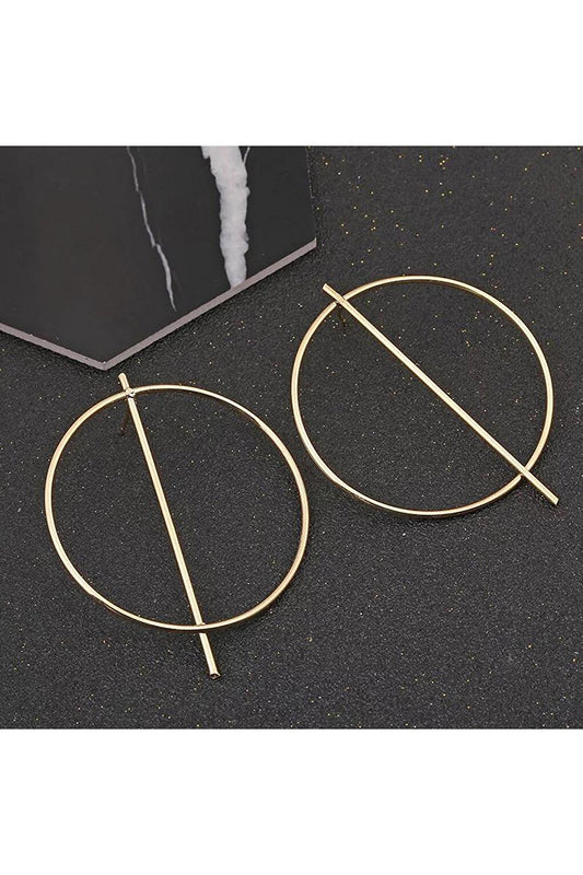 Large Circle and Bar Earrings