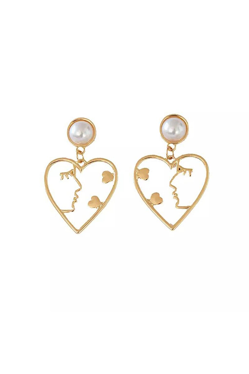 Heart and Face Shaped Earrings with Pearls