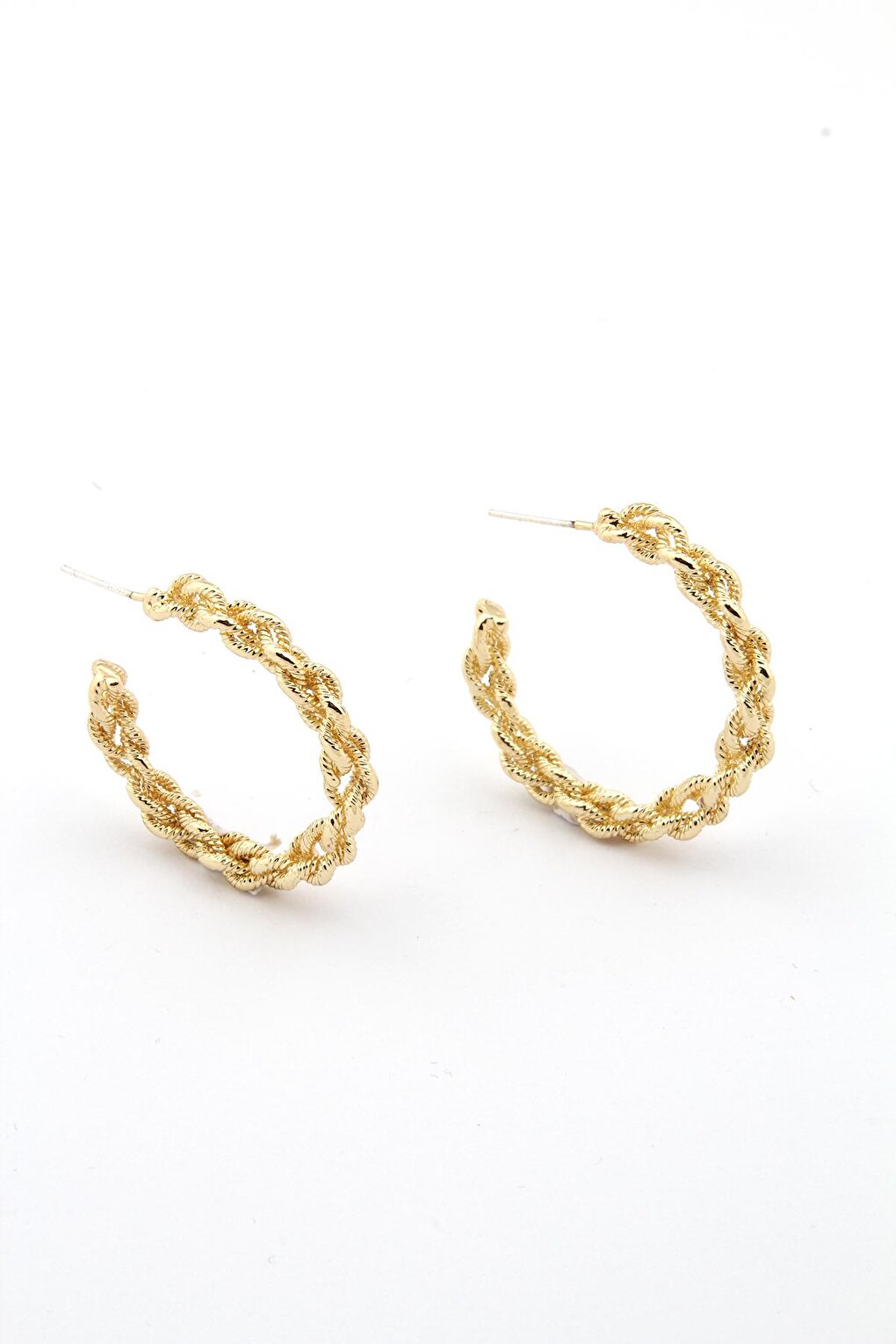 Braided Gold Hoop Earrings