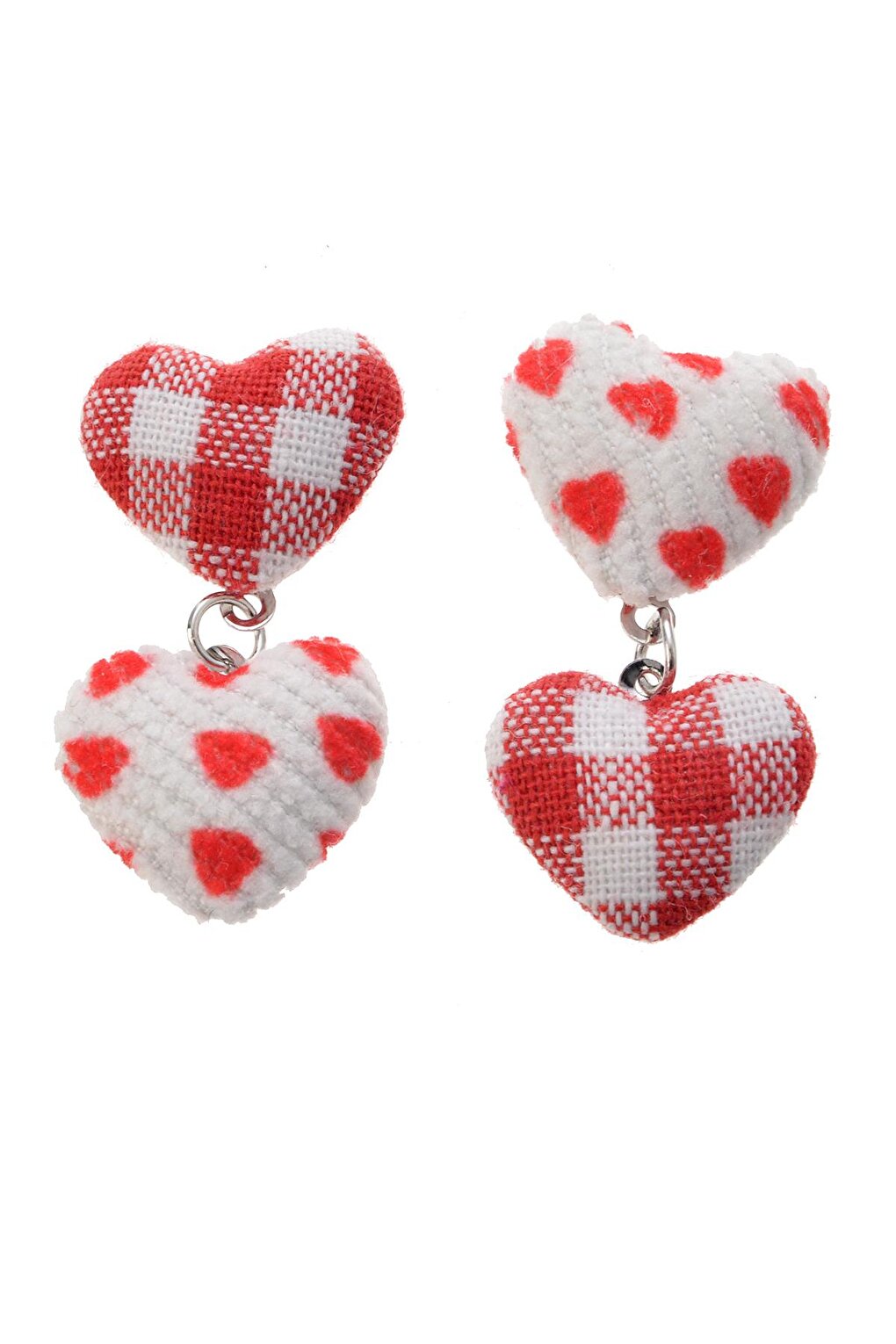 Plaid Heart Earrings