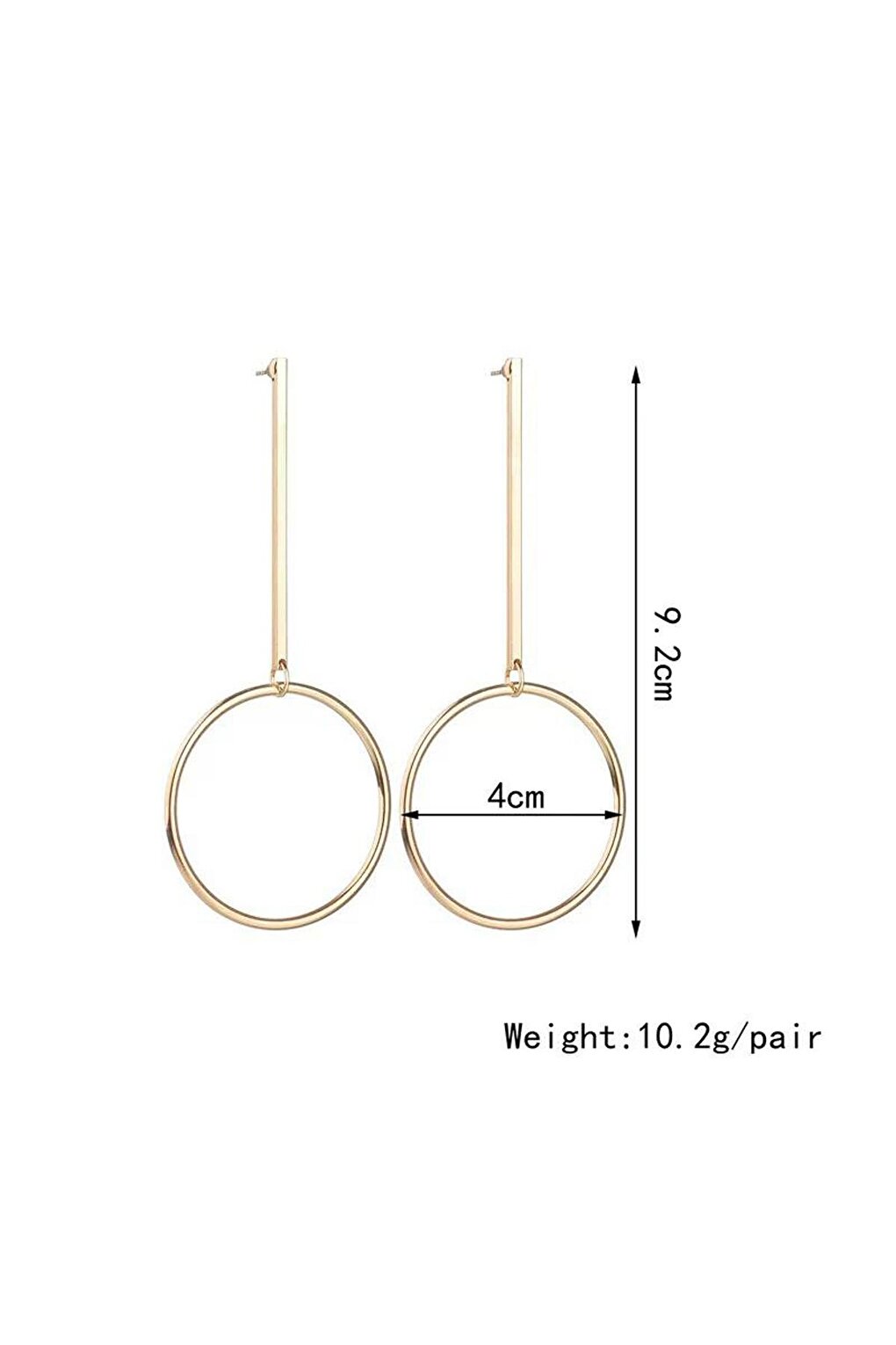 Long Stick Circle Earrings