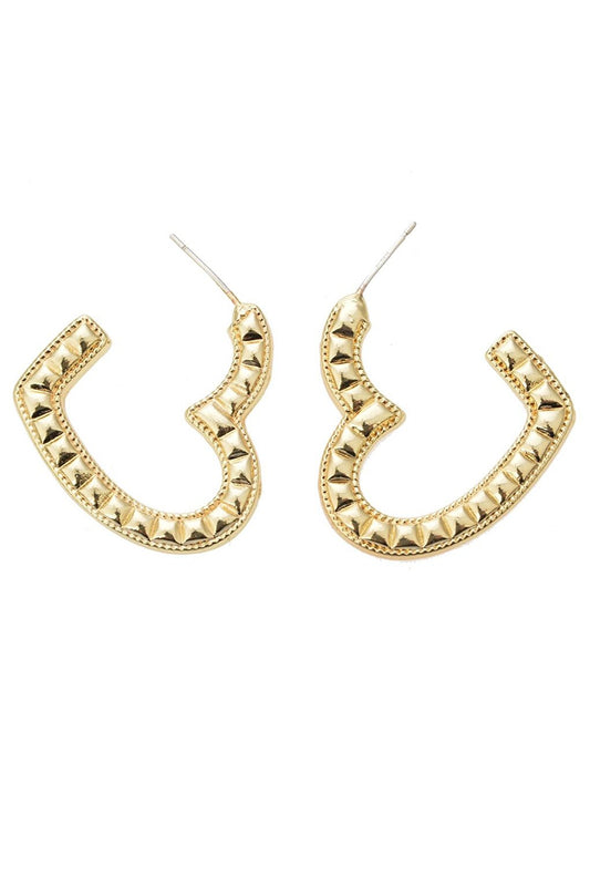 Gold Heart Hoop Earrings