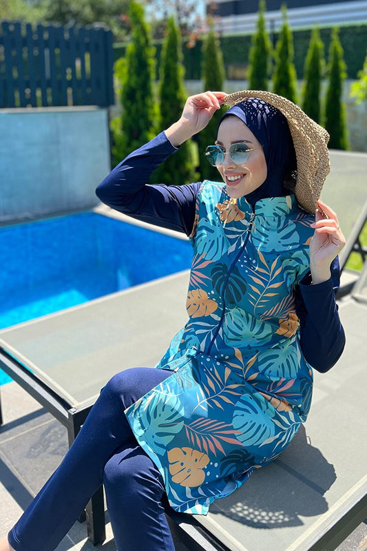 Remsa Swimsuit Design Fully Covered Hijab Swimsuit R024 Çeşme