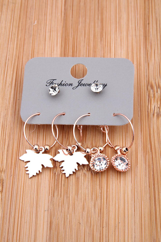 Set of 6 Leaf Earrings