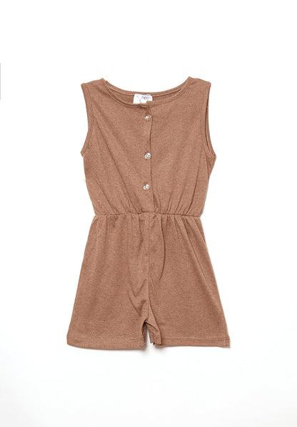 Brown Girl's Summer Jumpsuit