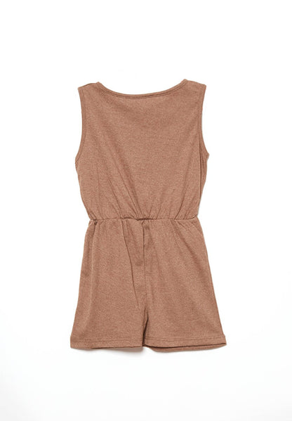 Brown Girl's Summer Jumpsuit