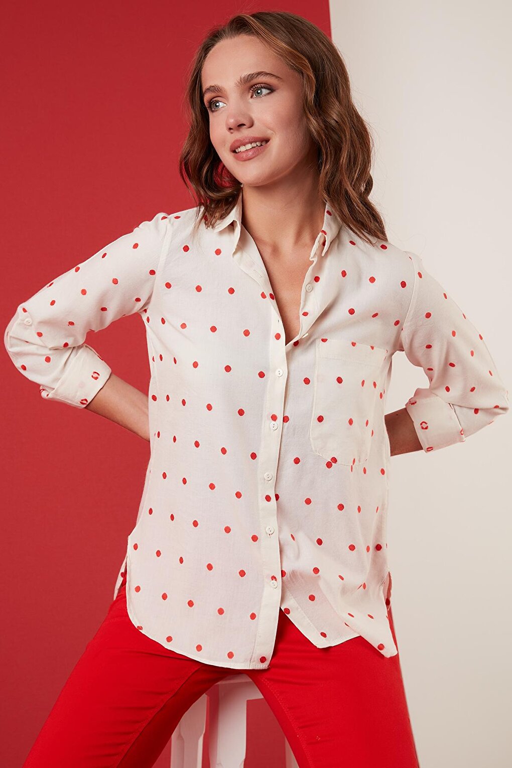 Regular Fit Polka Dot Cotton Shirt 514337310