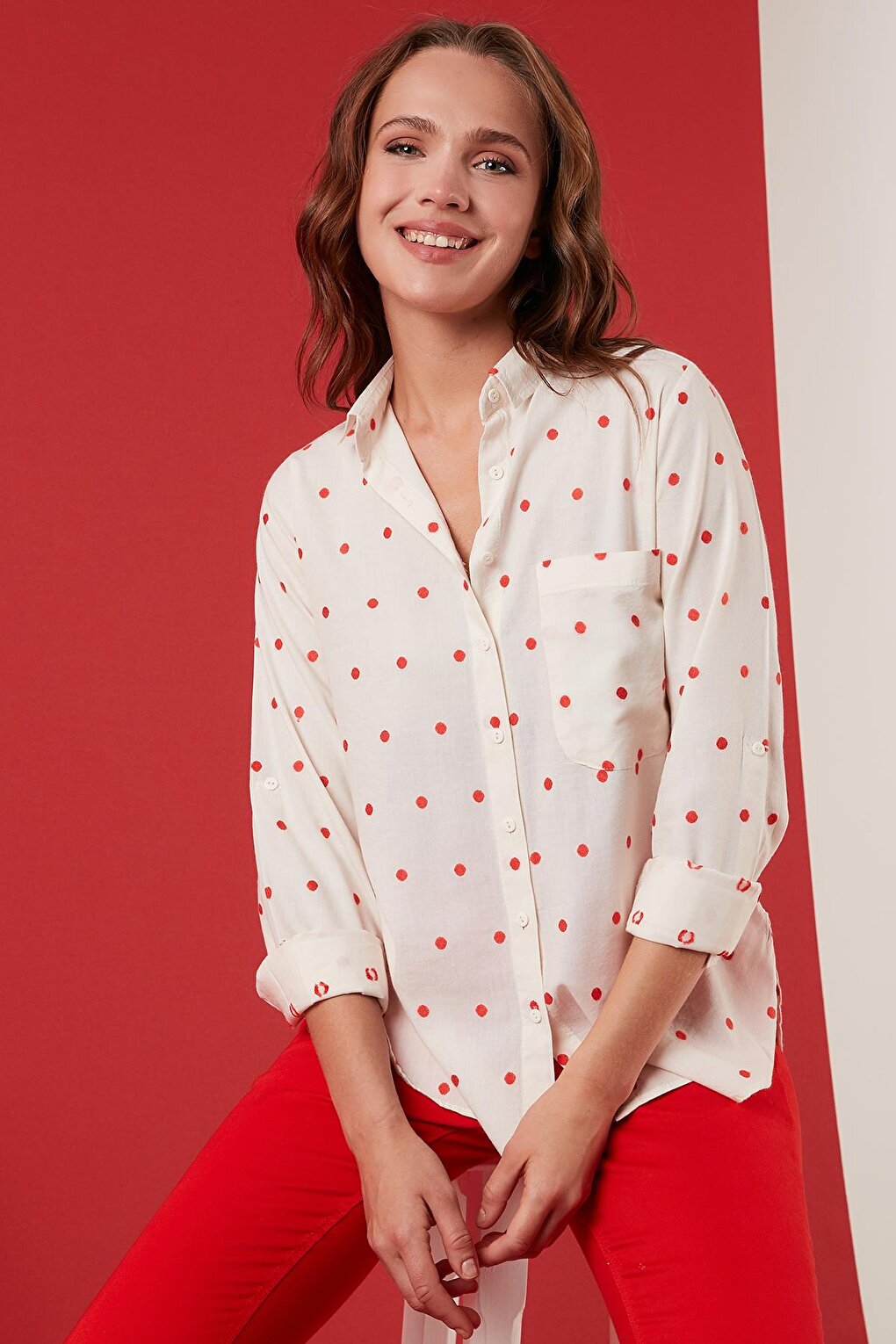 Regular Fit Polka Dot Cotton Shirt 514337310