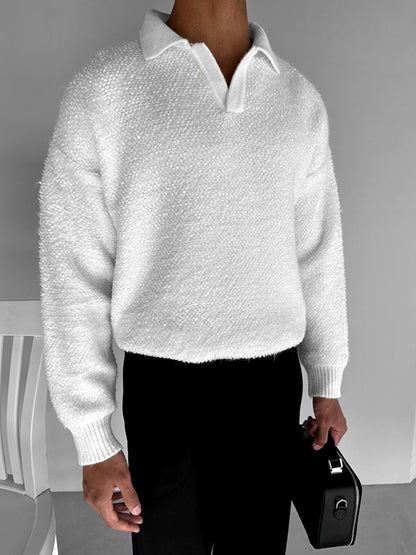 Oversize Textured Sweater White