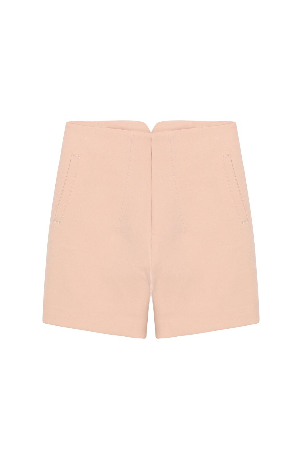 Dart Detailed Mini Shorts Beige