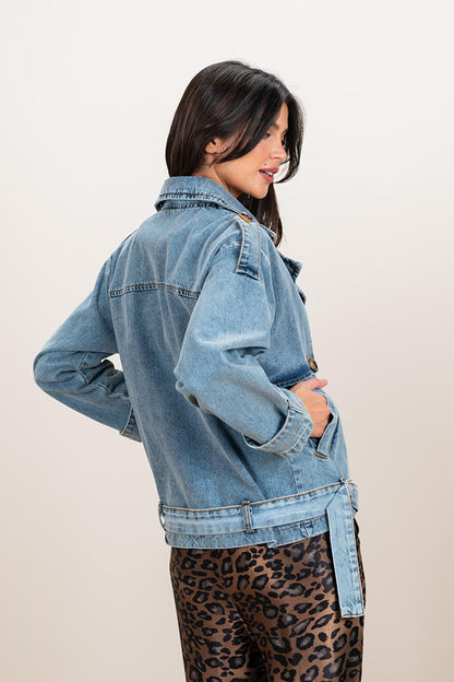 Women's Indigo Denim Bomber Jacket