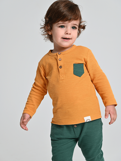 Crew Neck Long Sleeve Baby Boy 2 Piece Set