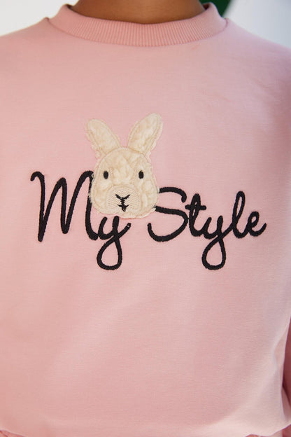 Girl's Slim Fit My Style Seasonal Rabbit SweatShirt