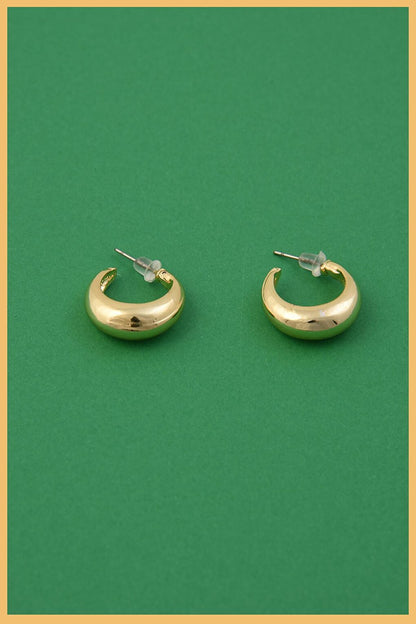 Gold Plated Bombe Hoop Earring Set