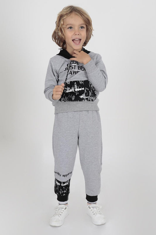 Kids Men's Cool Printed Tracksuit Hooded Elastic Tight Leg Ak15015